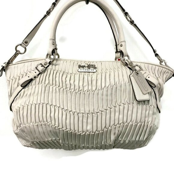 Coach Ivory Leather Sophia Madison Satchel - Picture 1 of 8
